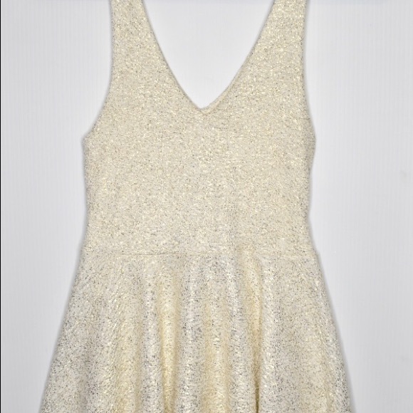 Urban Outfitters White Gold Sparkle Dress